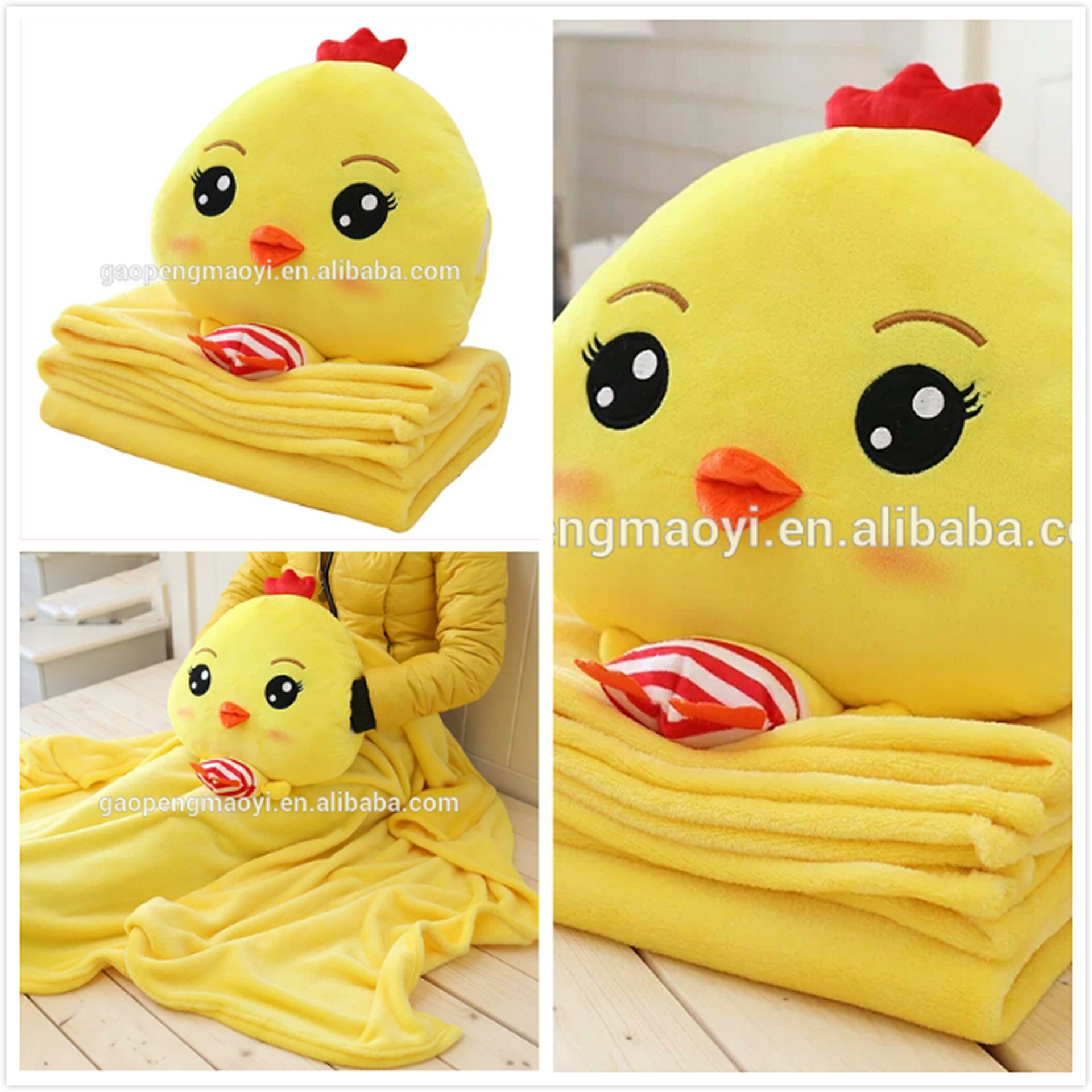 cute stuffed pillow blanket plush animal shape 2 in 1 travel pillow